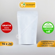 Standing Pouch 16 x 24 White Non-Window Ziplock Plastic Packaging