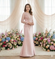 PFL215 ชุดแม่เจ้าสาวไม่แก่ แม่เจ้าสาว ชุดแม่เจ้าบ่าวตอนกลางวัน เช้า เย็น งานกลางคืน ผ้าไหมหรูๆ