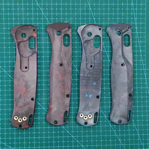 1 Pair Custom Made DIY Full 3K Carbon Fiber Material Knife Handle Scale For Benchmade Bugout 535 Kni