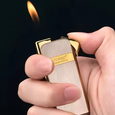 Zorro Metal Slim Lighter Butane Gas Lighter Unusual Lighter Men's Gadgets Smoking Accessories Men's 