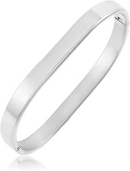 19th J Jewels-Stainless Steel Openable Rectangle Designer Bracelet Kada for Men and Women.