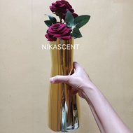 [NEW] Clear Glass Vase | Gold Glass Vase | Tall Velvet Flower Glass Vase