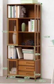 簡易書櫃儲物櫃層架(雙門-升級款三抽屜)