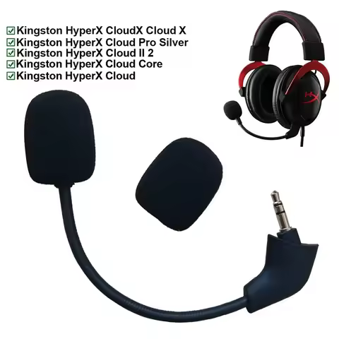 3.5MM Detachable Gaming Headphone Noise-reduction Replacement Mic for HyperX Cloud 2 II Cloud Pro Si