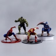 Avengers Spider-Man American Hulk Iron Man Model Toy Garage Kit Single with Base Cake Decorative Ornaments
