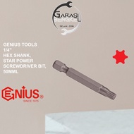 MATA Genius Tools 1/4" Star Screwdriver Bit T30 50mm Star Screwdriver Bit