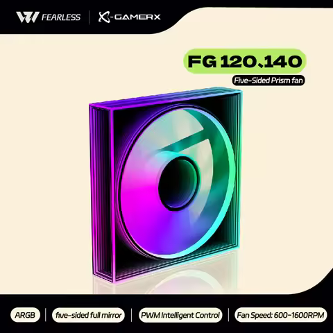 Power Train X-Gamerx FG 120 140 ARGB Five-Sided Full Mirror PC Fan PWM 12V Quiet Cooling Computer Ca