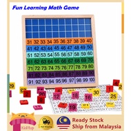 Multi-functional 1 to 100 Consecutive Numbers Chart Game Wooden Educational Montessori Toys Preschoo