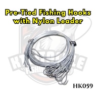 20-26pcs Perambut Simple Matakail dgn Ikat Tali Tangsi 46cm Fishing Hook with Line Nylon fishing lin