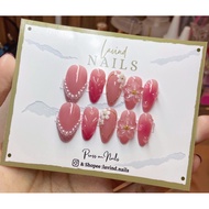 Press On Nails 3d Flowers Pink Nude | Wedding Press On Nails