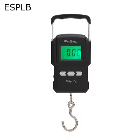 ESPLB 75kg/10g Tape Measure Digital Scale Portable Digital BackLight Fishing Hanging Hook Scale with