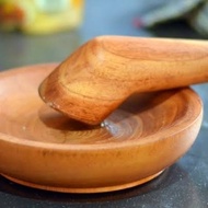 Wooden Mortar + Pestle Mindi Wood Material Durable Strong Thick Diameter 20CM Large Mortar Uleg Ulek