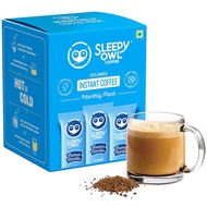 Sleepy Owl French Vanilla Flavour 100% Arabica Coffee Sachets | 60g - Pack of 30 x 2g Instant Coffee