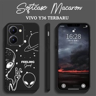 HP Latest Vivo Y36 Macaron Softcase [UV11] Black Motif - Vivo Y36 2023 Softcase - Vivo Y36 2023 Case