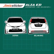 Sticker Kereta Alza Ezi, Sticker Belakang Perodua Alza, Custom Sticker, Car Sticker