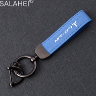 For Yamaha MT Series 03 07 09 10 25 125 Car Key Ring Suede Leather Metal Buckle Motorcycle Keychains Auto Styling Accessories