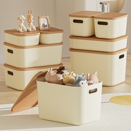 YIJIA#桌面收纳盒 Snacks Cosmetics Sundries Plastic Organizer Box with Lid Household Storage Storage Box#Y