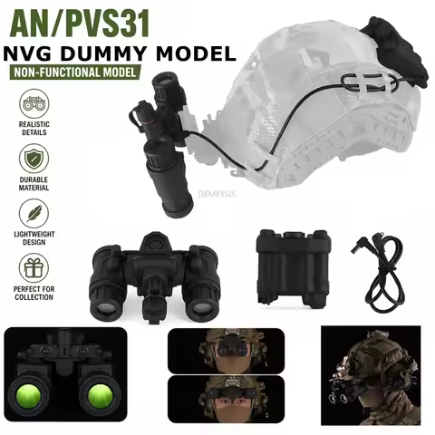 Tactical Helmet NVG AN-PVS31 Dummy Model Dual-Tube Binocular Night Vision Goggles Dummy Props Helmet