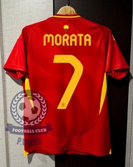 New!! เสื้อฟุตบอลทีมชาติ สเปน Home ชุดเหย้า ยูโร 2024 เกรดแฟนบอล [ 3A ] สีแดง สามารถสกรีนชื่อเบอร์นักเตะ หน้า-หลัง ครบทุกคนในทีม ตรงต้นฉบับทุกจุด
