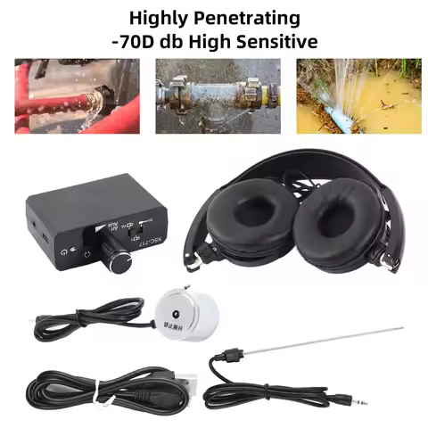 20000X Audio Magnification Cordless Water Leak Detector Construction Water Leakage Sensor Undergroun