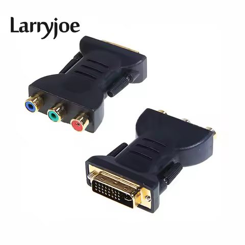 Larryjoe Gold Plated DVI Adapter DVI-I 24+5 Male to 3 RCA Component Display Adapter PC HDTV Projecto