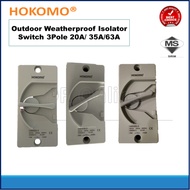Hokomo Isolator Switch ON OFF 3Pole Weatherproof Isolator Switch ON OFF  20A/35A/63A
