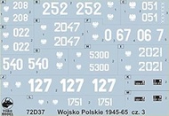 Toro Model 1/72 Polish Army 1945-65 Vol. 3 Plastic Model Decal TRM72D37