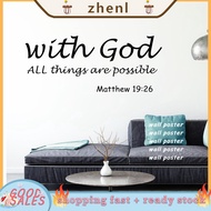 ❀ZHENLCurrency Decal, Modern Removable Letters Proverbs Bible Verse Wall Art Stickers Decal Home Dec