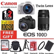 TOUCH SCREEN Canon EOS 100D 18-55mm + 75-300mm twin lens kit (3 years warranty)