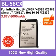 High Capacity BL-58CX 3.87V 6000mAh for Infinix Hot 10i / X659 / X658B /X658E / Smart 7 / X6517 / Ho