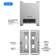 Blueendless | Blueendless SSD Docking for 2024 MAC Mini M4/M4 Pro Stand with M.2 NVMe SSD Enclosure