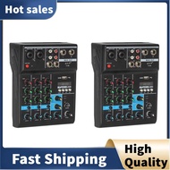 2X Professional 4 Channel Bluetooth Mixer Audio Mixing DJ Console with Reverb Effect for Home Karaoke USB Live Stage KTV