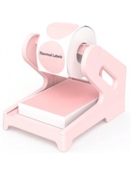 粉色標籤座，用於熱敏標籤、捲式或扇型標籤船務標籤架台式印表機DIY配件，家庭、辦公室用品（粉色）