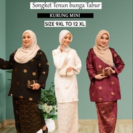 Mini Kurung DRESS |SIZE 9XL-12XL | Cotton Woven Songket | Scattered flowers | Muslim fashion | Scatt