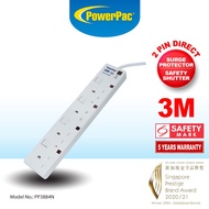 PowerPac Extension Socket Extension Cord, Power Cord, Power Extension 4 way 3 metre. (PP3884N)