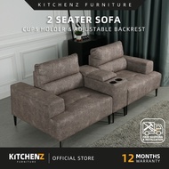 [FREE Shipping & FREE Installation] KitchenZ 2 Seater Sofa Adjustable Backrest / Cups Holder Storage