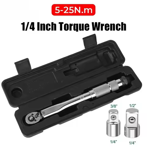 5-25N.m Micrometer Car Motorbike Disassembly Tool Professional Adjustable Torque Wrench 1/4'' Drive 