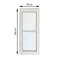 HomePro ชุดประตูเปิดAluminum J-TRUST 90x205 ซม. สีขาว พร้อมระบบVentilation ชุดวงกบ-บานพับ-ลูกบิด-โช้