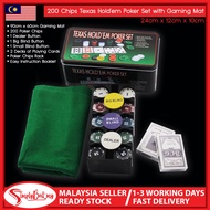 SIMPLYBEST BlackJack Mat 200 Poker Chips Set Casino Poker Card Games with Number Chips