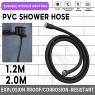 High Pressure Flexible Hose 2.0M Black Shower Bathroom PVC Water Heater 1.5M