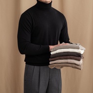 Mr. Lusan British Work Clothing Daily Wool Turtleneck Slim-Fit Sweater All-Matching Warm Bottoming Sweater Trendy Men