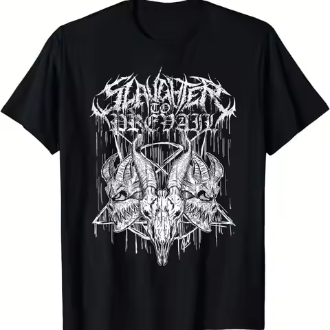 Slaughter To Prevail T-Shirt Graphic Short Sleeve Shirt Unisex Men Women Summer Men's T-Shirt Black 