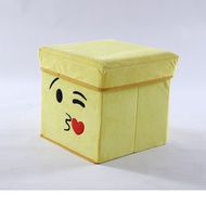 Home Suede Children Cute Leather Simple Shoe Changing Stool Foldable Storage Can Sit Cotton Linen Ad