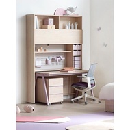 Yilun Home Korea iloom Solid Wood Children's Study Desk with Built-in Bookshelf, Writing Desk for St