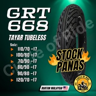 GRT 668 TAYAR TUBELESS (SPORT RAIN) 70/90-17 80/90-17 90/80-17 120/70-17 100/80-17  110/70-17 TAYAR 