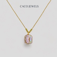 CACO Freshwater Purple Baroque Pearl Pendant Necklace 14K Gold Plated "Crust (Necklace)" (1 Piece)