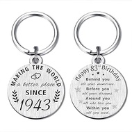 83rd Birthday Gifts for Women Men, 83 Year Old Birthday Keychain, Born in 1940 Gifts, 1940 Birthday 