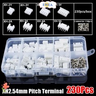 EWEA 230Pcs Pin Connector, 2p 3p 4p 5pin Male And Female 2.54mm Pitch Terminal, Housing Kit 4 Value 