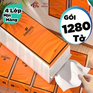 COMBO 3 Bịch giấy rút siêu dai 4 lớp 1280 tờ  tặng kèm móc treo tường