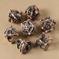 Metal DND Dice Set 7 Hollow 3D Dragon DND Dice Hollow Polyhedron Dice D20 D12 D10 D% D8 D6 D4 for Du